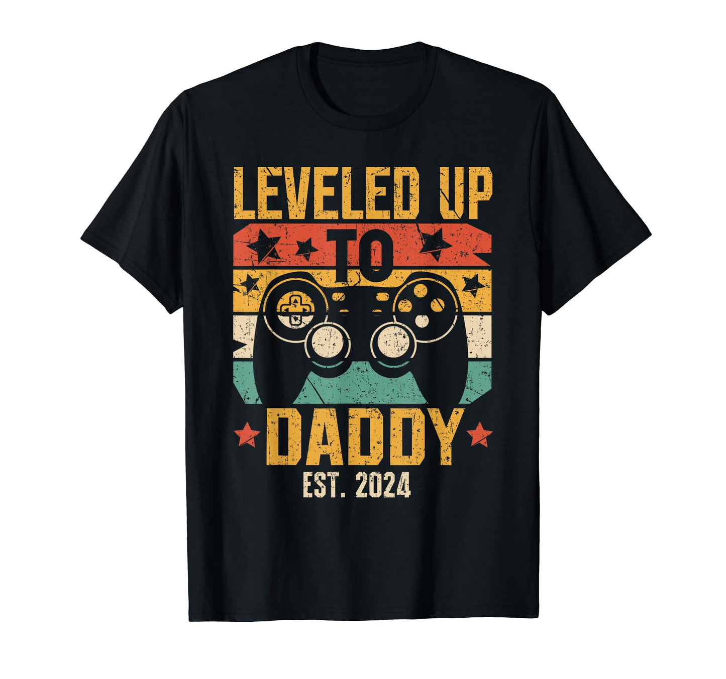 Leveled Up To Daddy 2024 Pregnancy T-Shirt - Graphic Print for Adults - T-Shirt, Sweatshirt, Hoodie