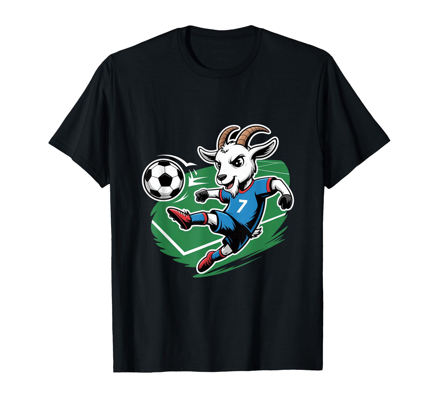 Football Goat Striker Number 7 T-Shirt - Casual Everyday Wear Men Women - T-Shirt, Sweatshirt, Hoodie