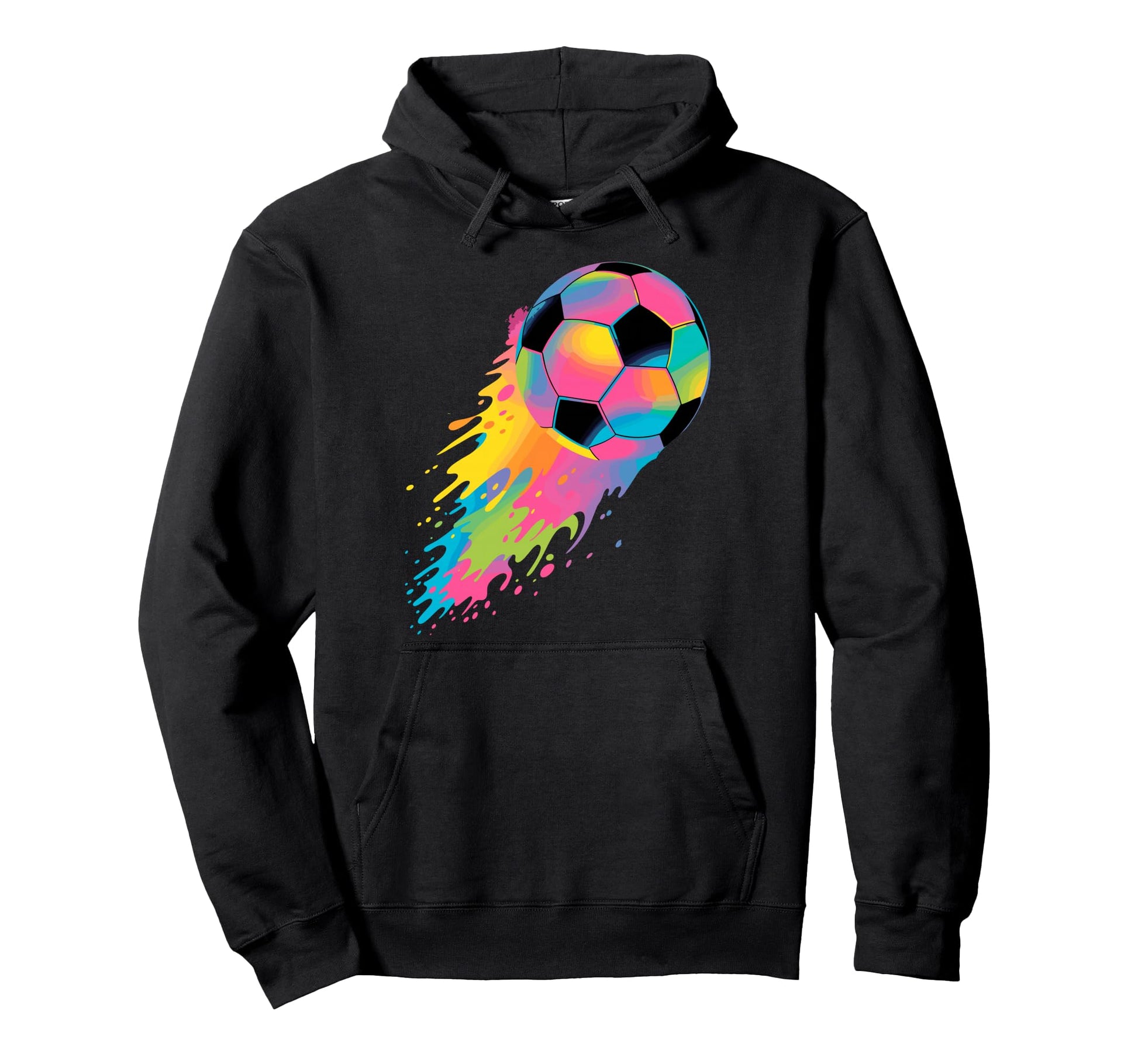 Colorful Splash Art Soccer Football Hoodie - Unique Graphic for Adults - T-Shirt, Sweatshirt, Hoodie
