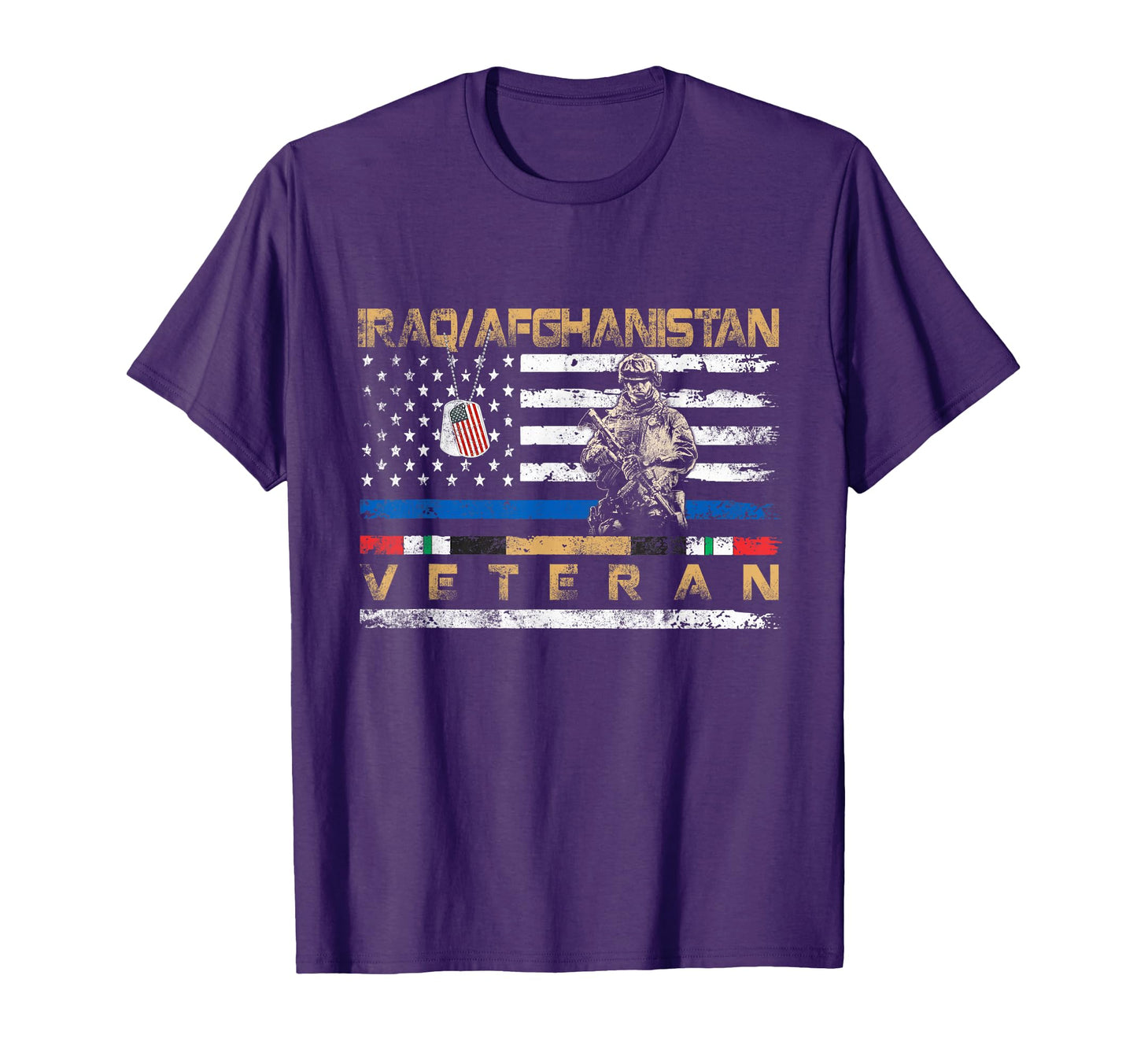 Iraq Afghanistan Veteran Flag Patriotic T-Shirt - Trendy Graphic Men Women - T-Shirt, Sweatshirt, Hoodie