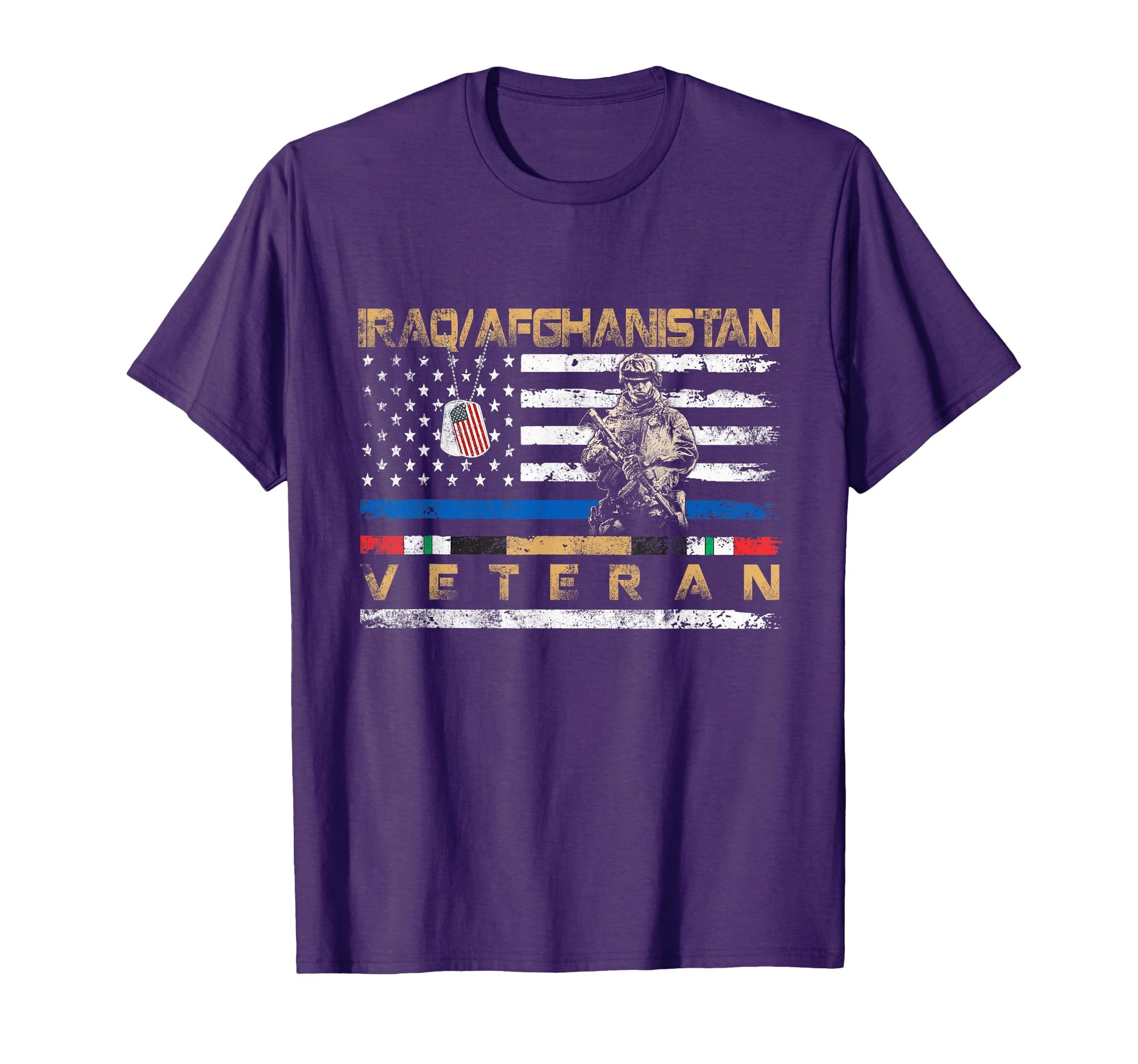 Iraq Afghanistan Veteran Flag Patriotic T-Shirt - Trendy Graphic Men Women - T-Shirt, Sweatshirt, Hoodie