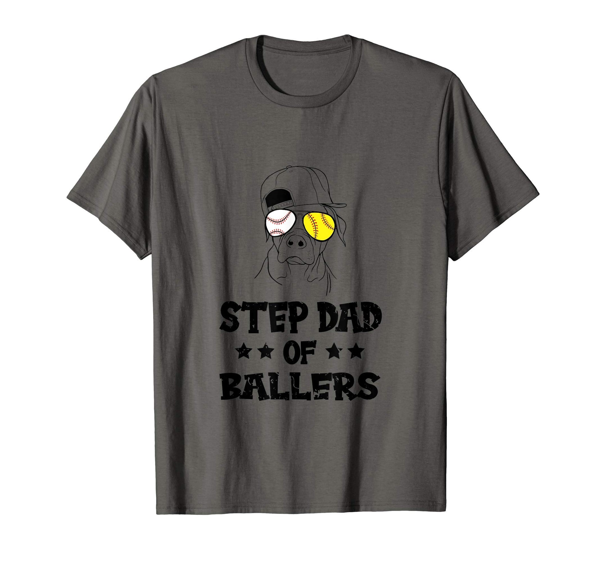 Mens Step Dad Ballers Softball T-Shirt - Unique Graphic for Adults - T-Shirt, Sweatshirt, Hoodie