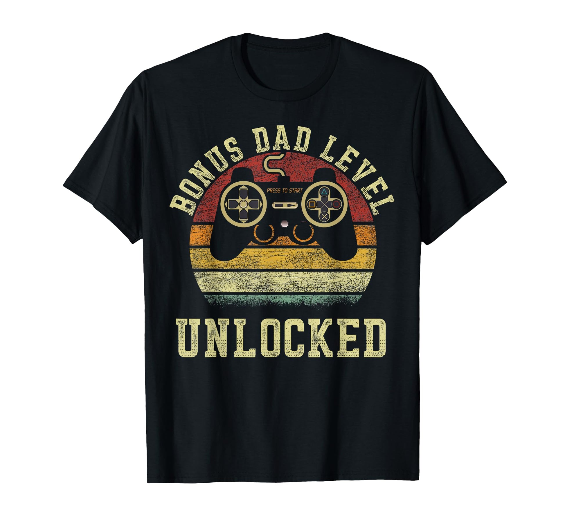 Vinatge Gamer Bonus Dad Level Unlocked T-Shirt - Graphic Print for Adults - T-Shirt, Sweatshirt, Hoodie