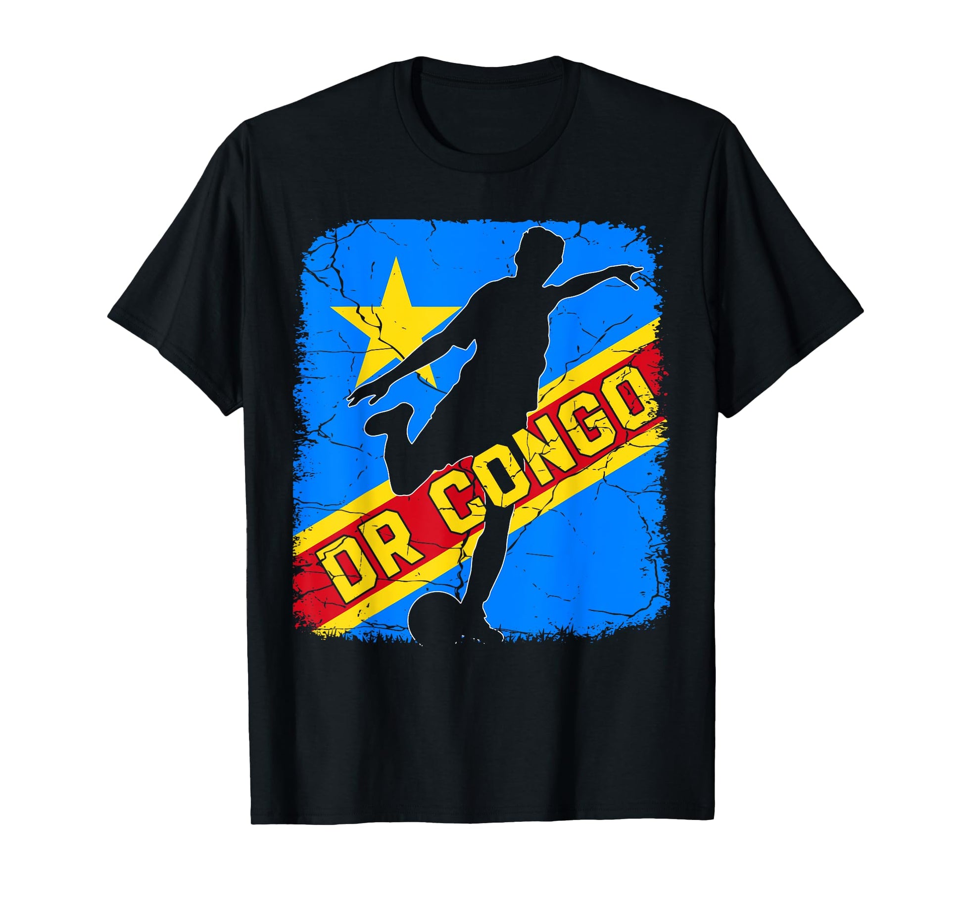 Dr Congo Soccer Team Dr Congo Flag T-Shirt - Custom Art Print Unisex - T-Shirt, Sweatshirt, Hoodie