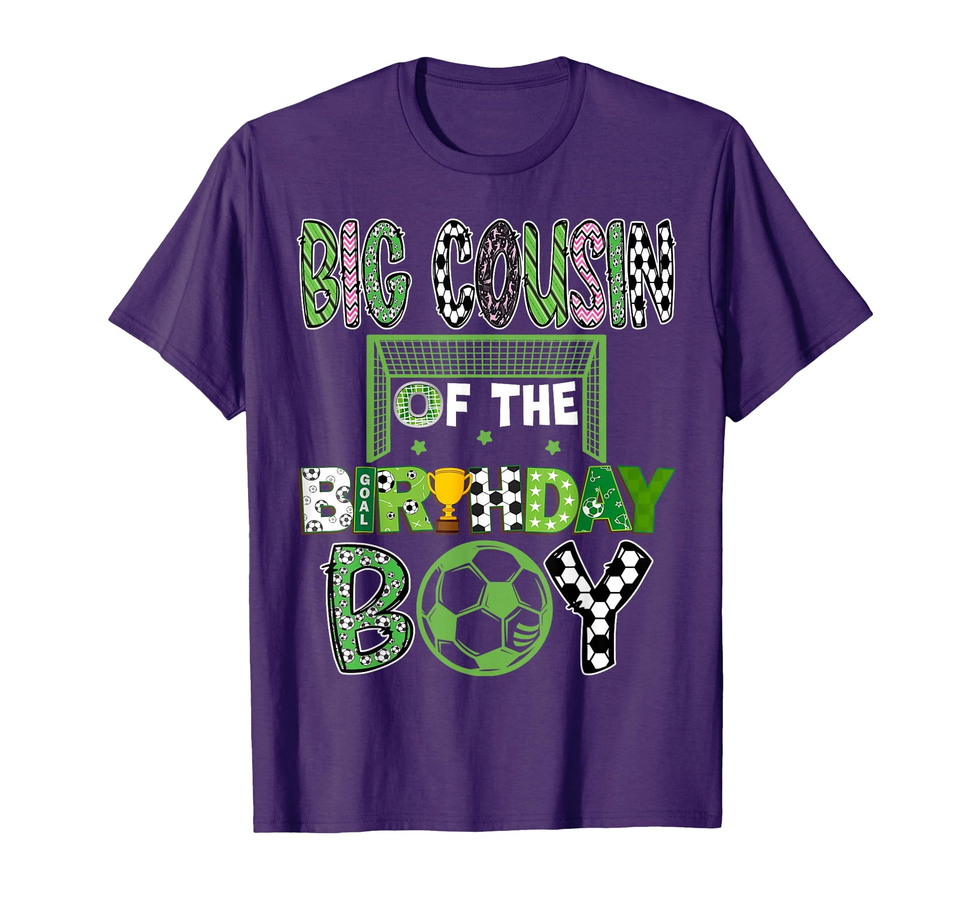 Big Cousin Birthday Soccer Player Birthday T-Shirt - Unique Graphic Unisex - T-Shirt, Sweatshirt, Hoodie