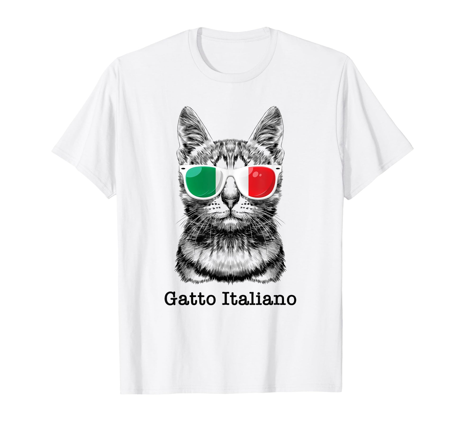Italian Cat Sunglasses Blue Small T-Shirt - Minimalist Print Men Women - T-Shirt, Sweatshirt, Hoodie