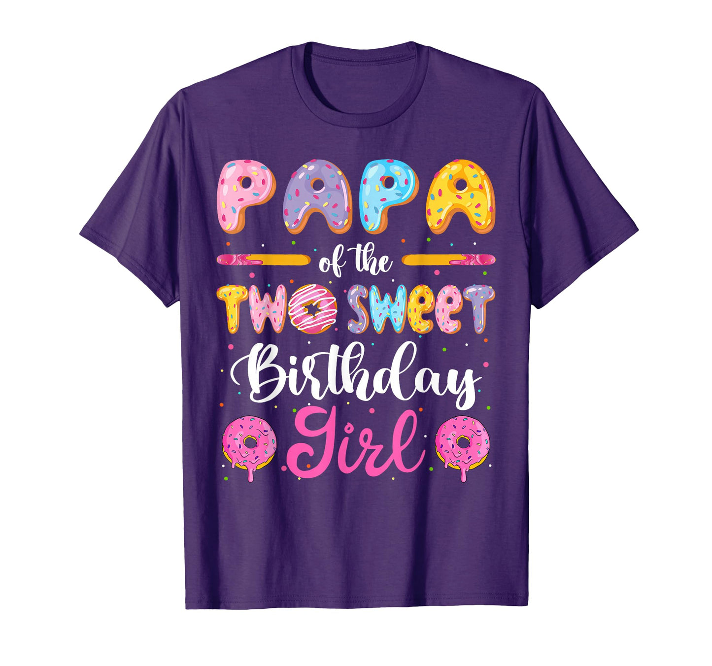 Papa Two Sweet Birthday Donut 2Nd T-Shirt - Trendy Graphic for Adults - T-Shirt, Sweatshirt, Hoodie