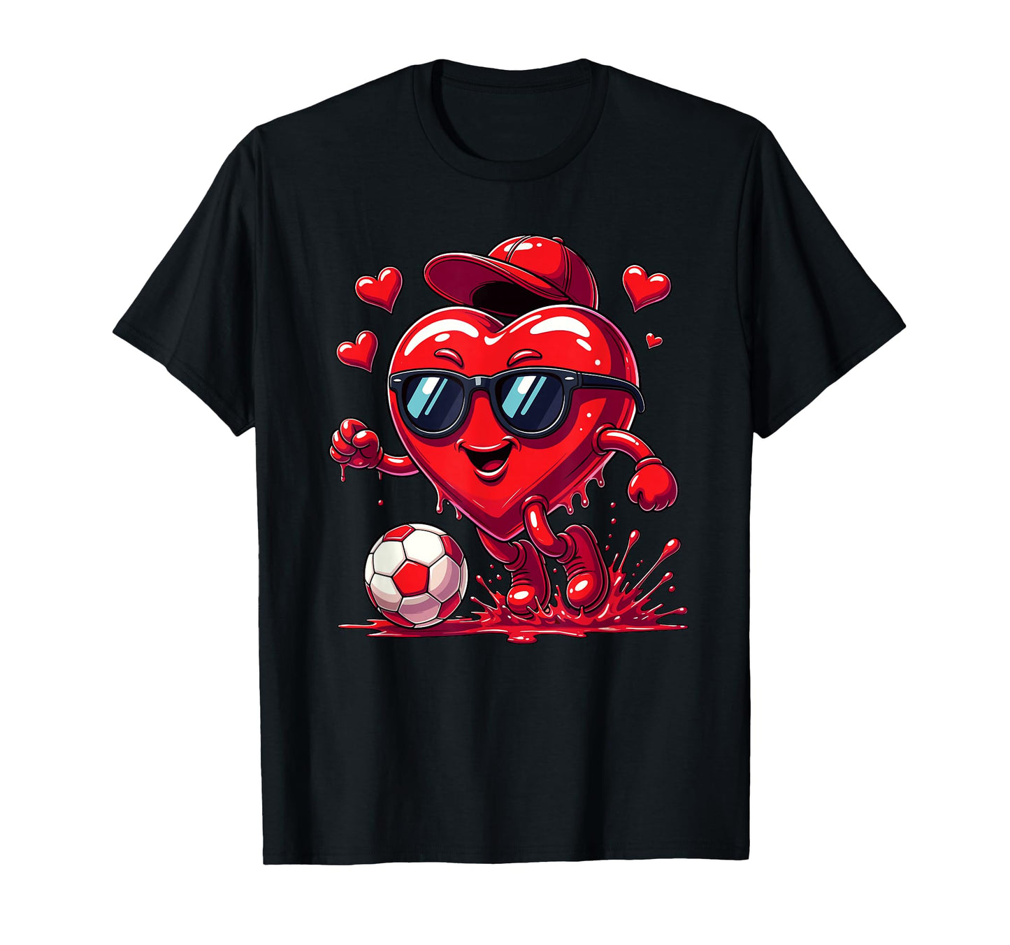 Valentine Soccer Heart Drip Sport Love T-Shirt - Trendy Graphic Men Women - T-Shirt, Sweatshirt, Hoodie