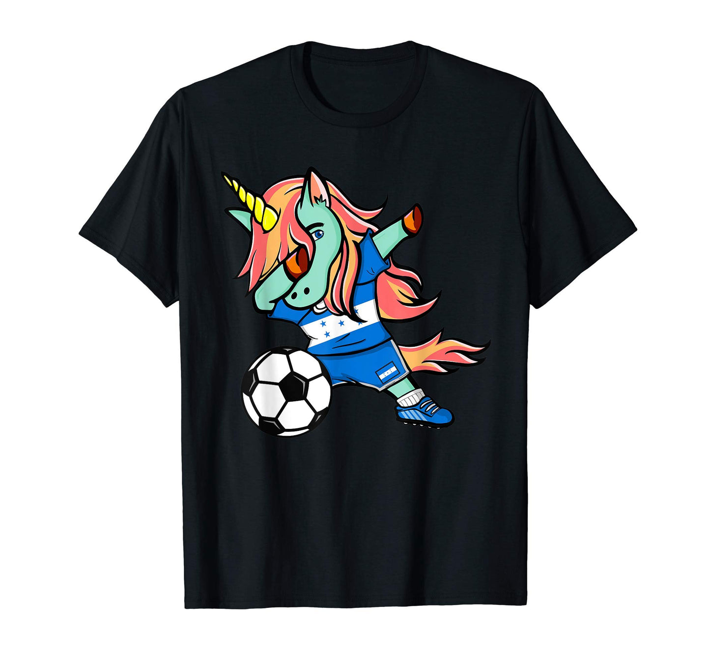 Dabbing Unicorn Honduras Football T-Shirt - Graphic Print for Adults - T-Shirt, Sweatshirt, Hoodie