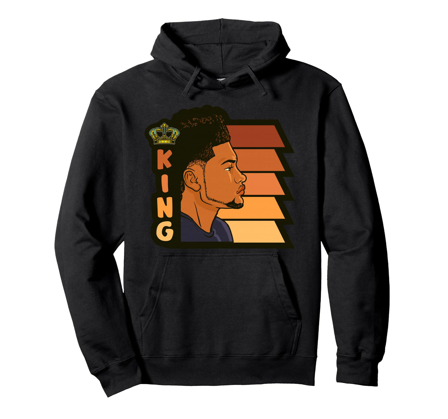 King Black Melanin Husband Father Dad Hoodie - Fun Novelty Design Unisex - T-Shirt, Sweatshirt, Hoodie