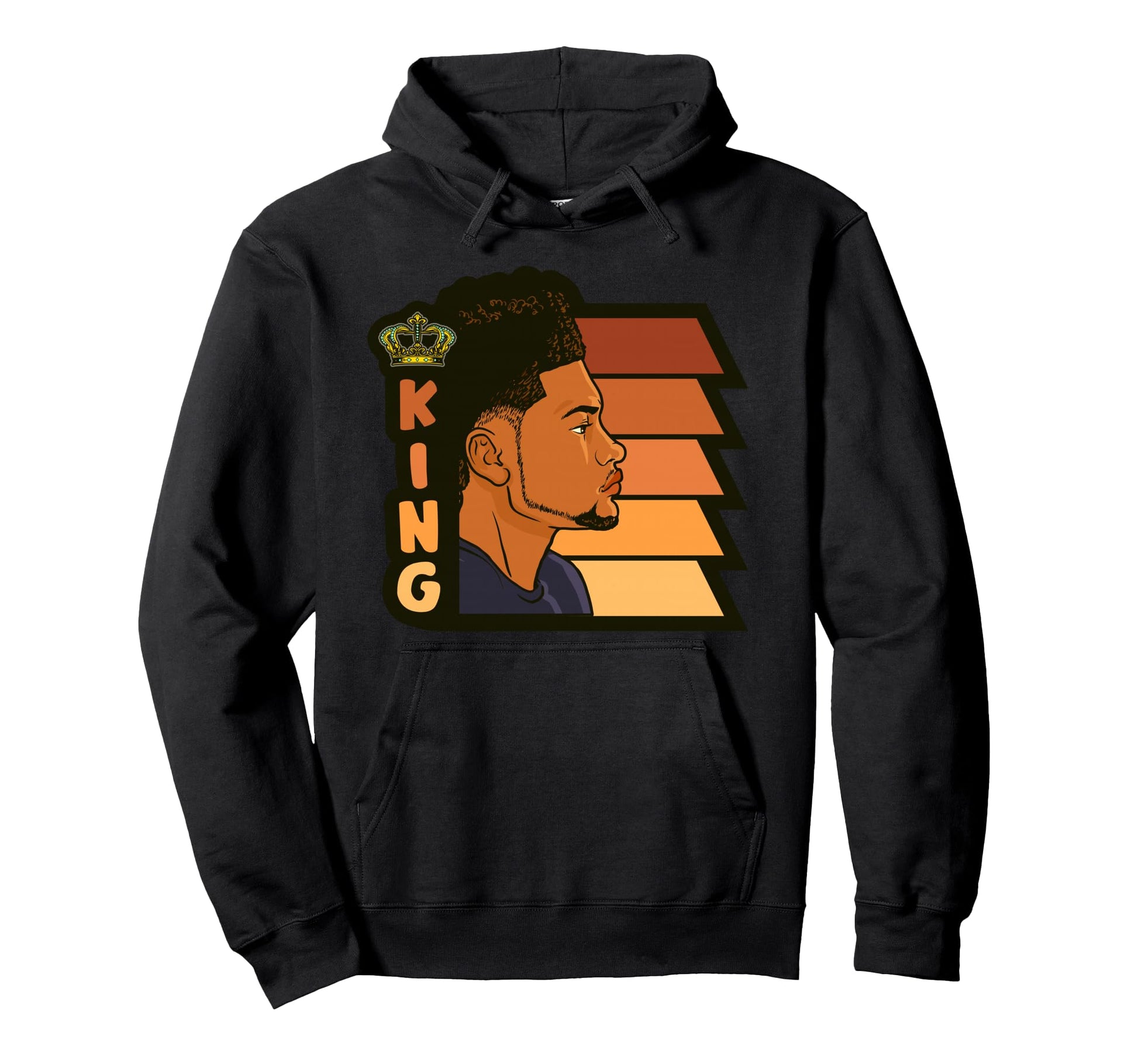 King Black Melanin Husband Father Dad Hoodie - Fun Novelty Design Unisex - T-Shirt, Sweatshirt, Hoodie