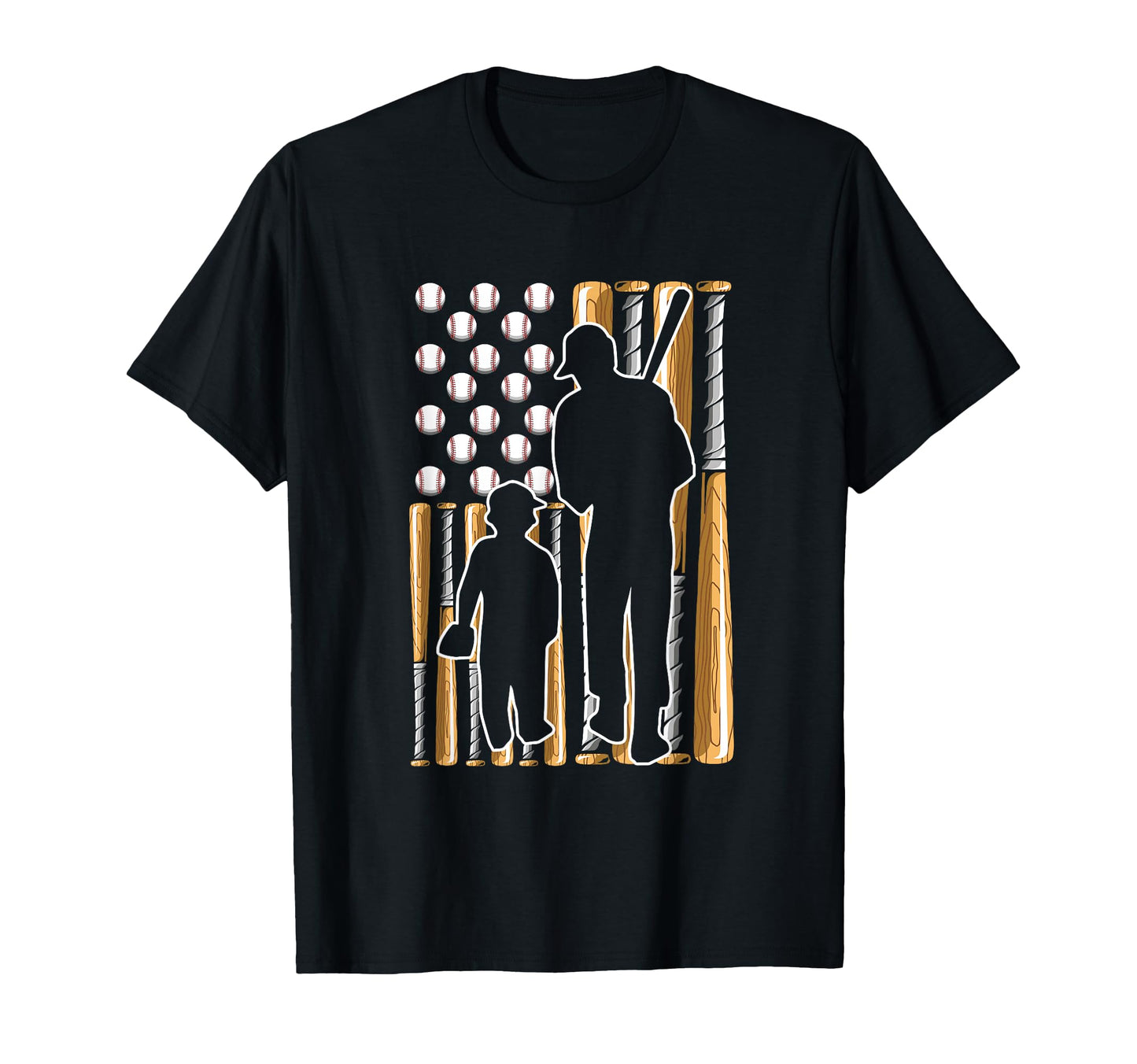 Us Flag Baseball Dad And Son T-Shirt - Casual Everyday Wear Men Women - T-Shirt, Sweatshirt, Hoodie