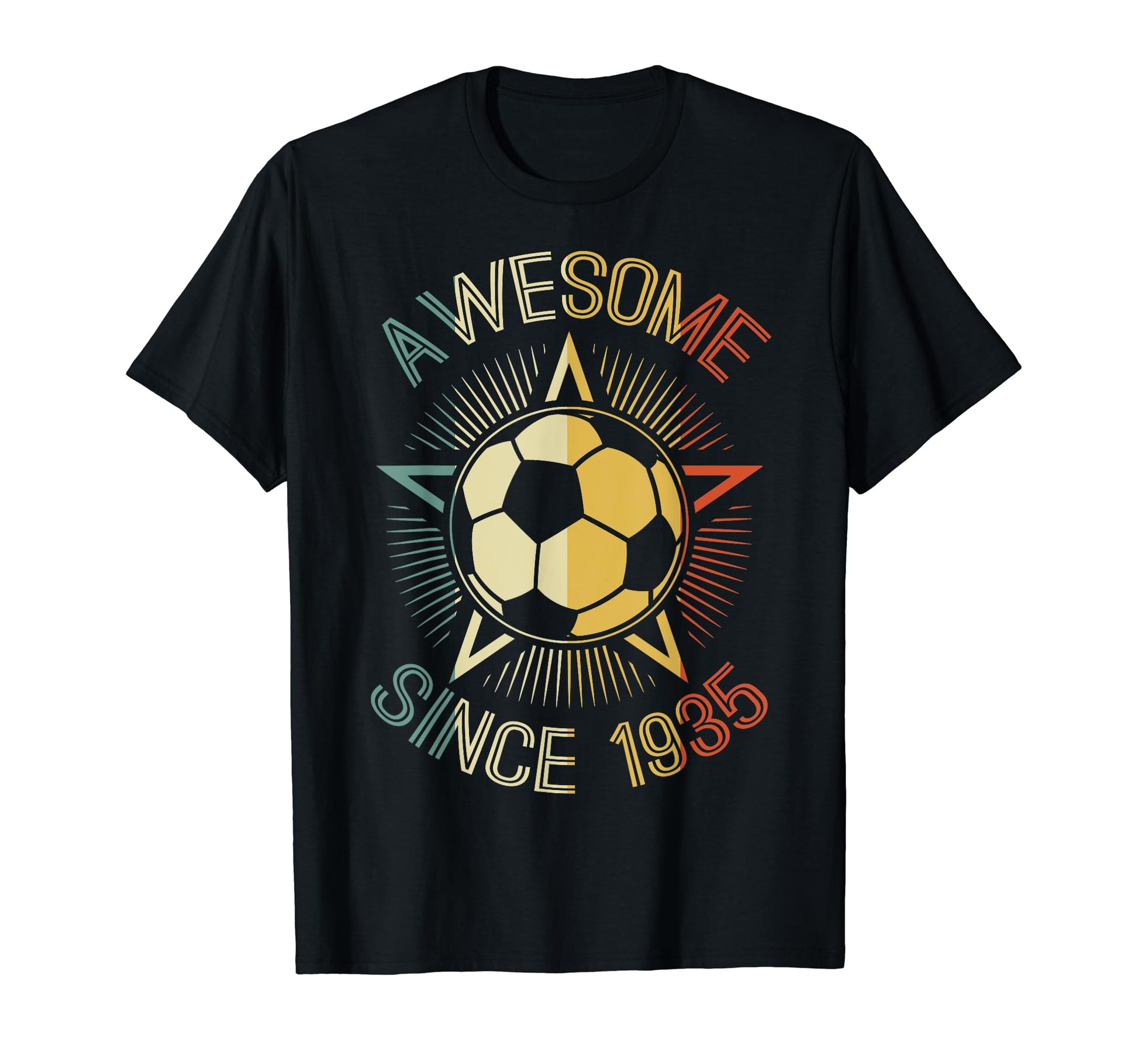 Awesome Since 1935 Soccer Birthday Team T-Shirt - Unique Graphic Unisex - T-Shirt, Sweatshirt, Hoodie