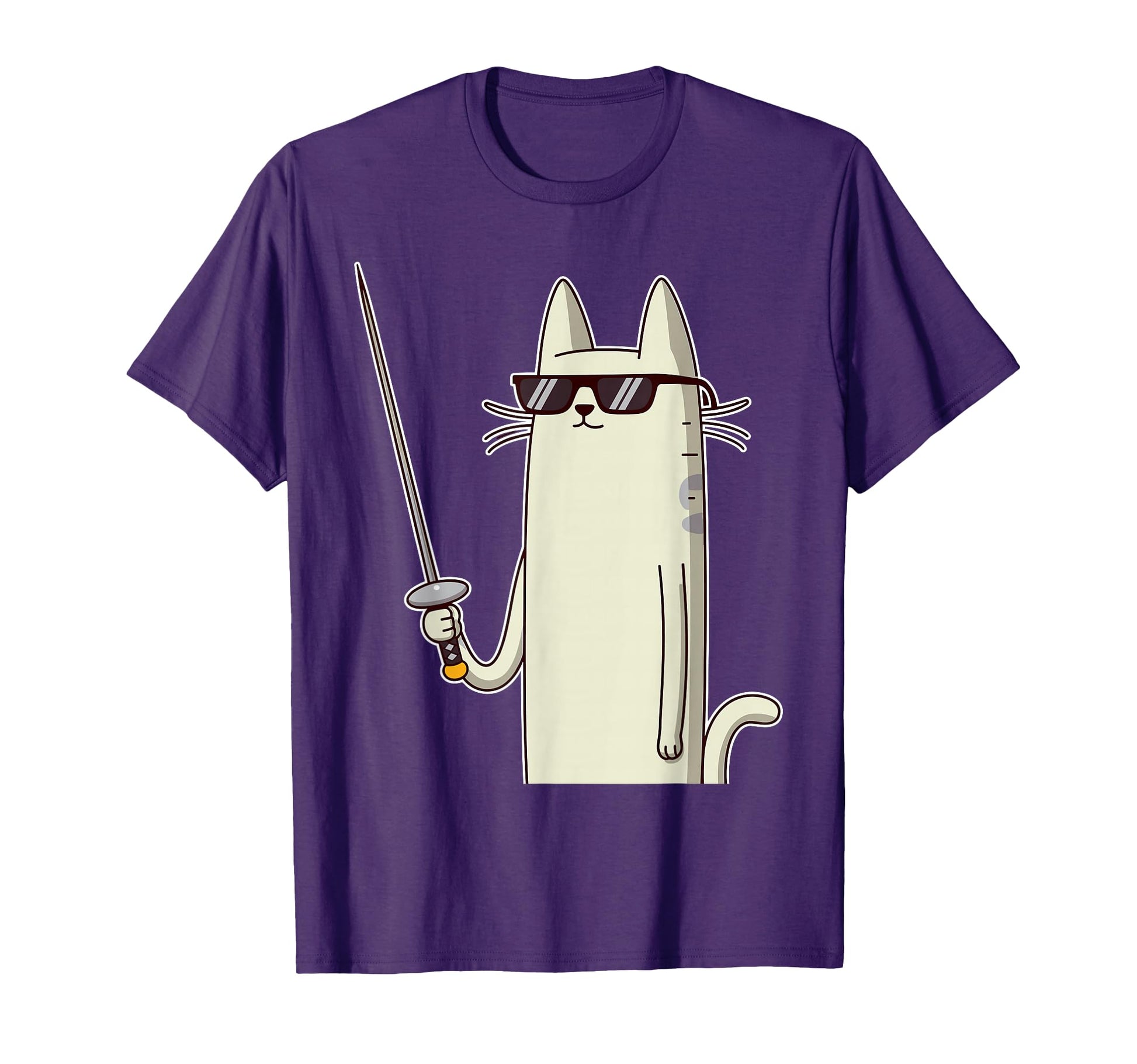 Fencing Sword Cat Fencer Funny Cats T-Shirt - Novelty Apparel for Adults - T-Shirt, Sweatshirt, Hoodie