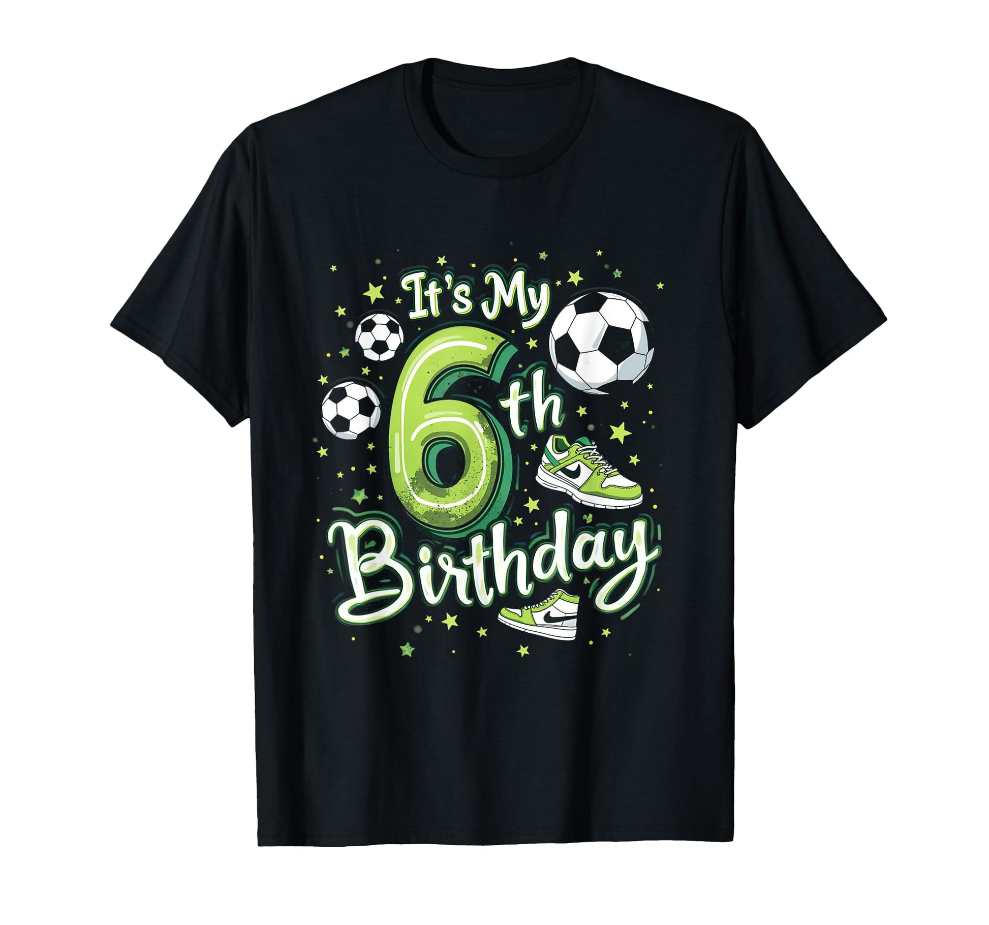 Its My 6Th Birthday Soccer Theme T-Shirt - Minimalist Print Unisex - T-Shirt, Sweatshirt, Hoodie