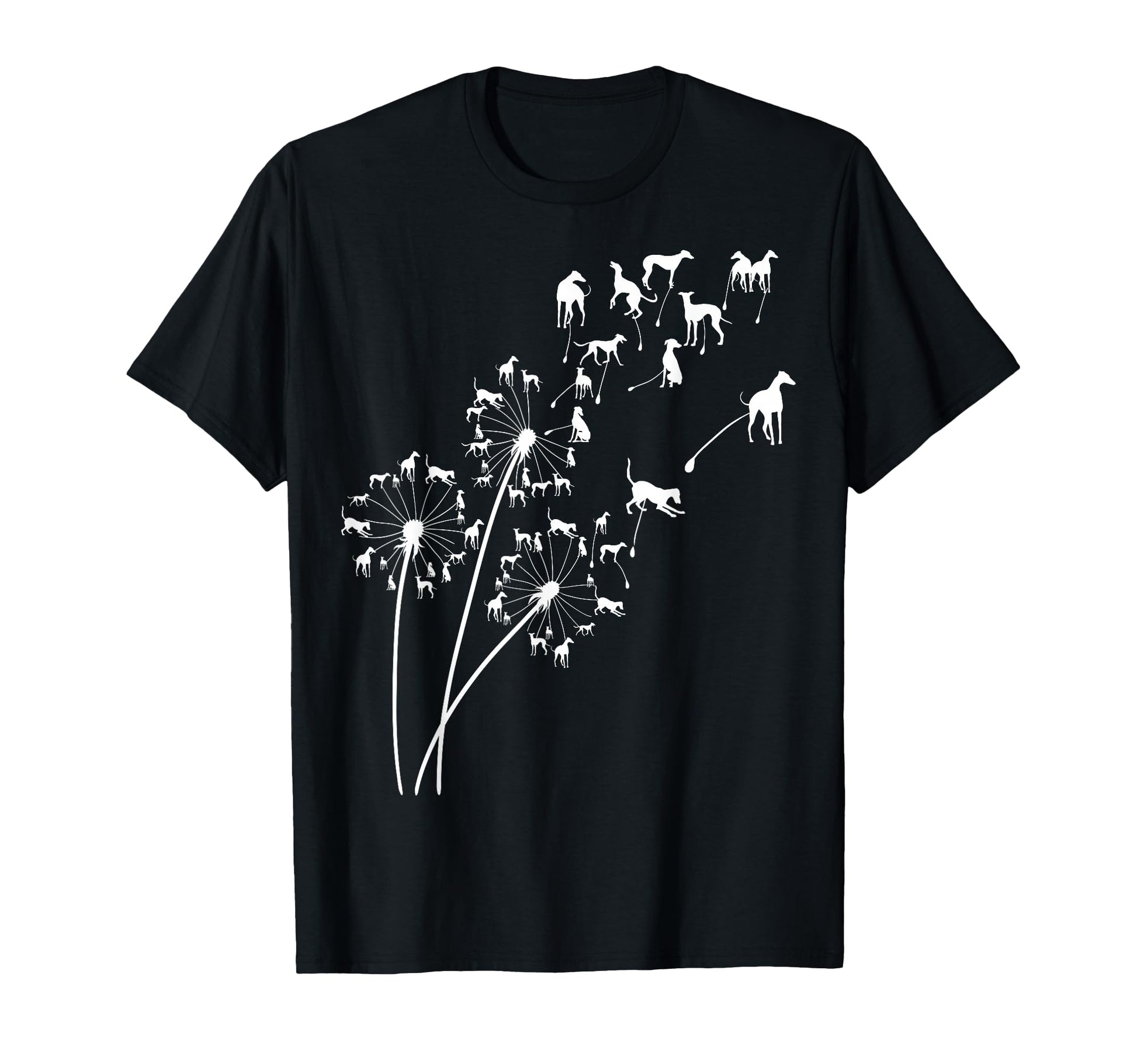 Dandelion Greyhound Flower Floral T-Shirt - Novelty Apparel Unisex - T-Shirt, Sweatshirt, Hoodie