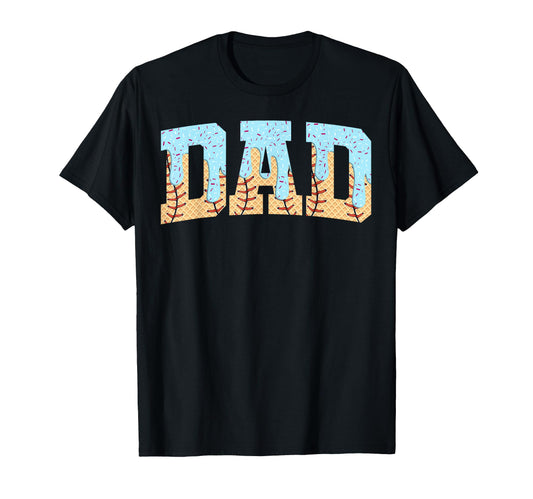 Baseball Dad Ice Cream Drip T-Shirt - Casual Everyday Wear for Adults - T-Shirt, Sweatshirt, Hoodie