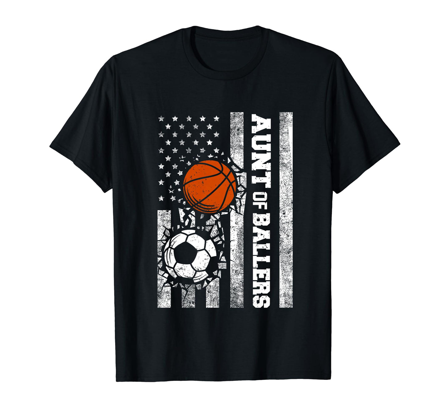 Aunt Ballers Funny Usa Flag Soccer T-Shirt - Minimalist Print Men Women - T-Shirt, Sweatshirt, Hoodie