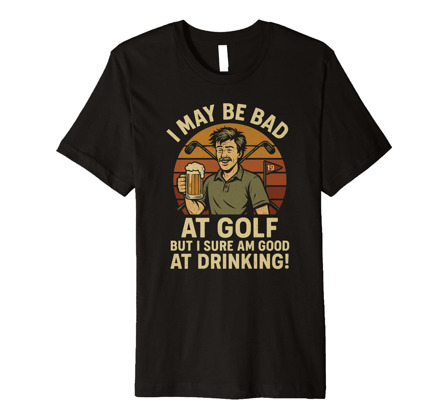 Golf And Beer Joke Dad Funny Fathers T-Shirt - Aesthetic Graphic Men Women - T-Shirt, Sweatshirt, Hoodie