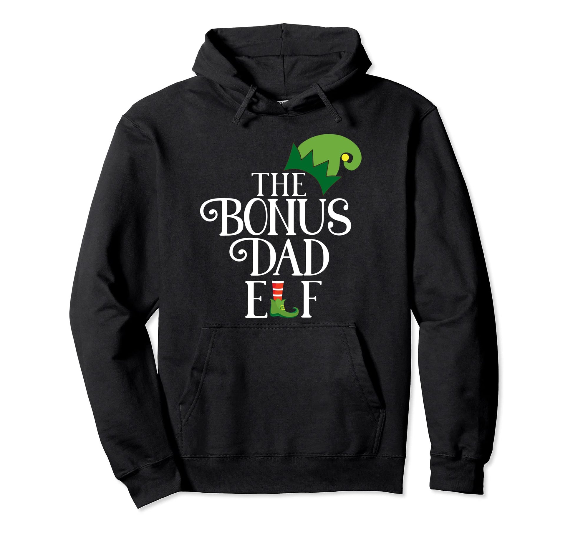 Bonus Dad Elf Matching Family Hoodie - Casual Everyday Wear for Adults - T-Shirt, Sweatshirt, Hoodie