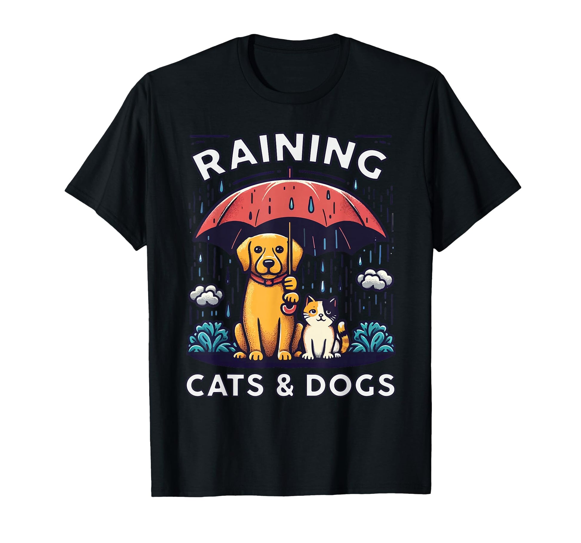 Raining Cats And Dogs Canine T-Shirt - Fun Novelty Design for Adults - T-Shirt, Sweatshirt, Hoodie