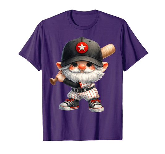 Baseball Dad Gnome Baseball Bat T-Shirt - Novelty Apparel for Adults - T-Shirt, Sweatshirt, Hoodie