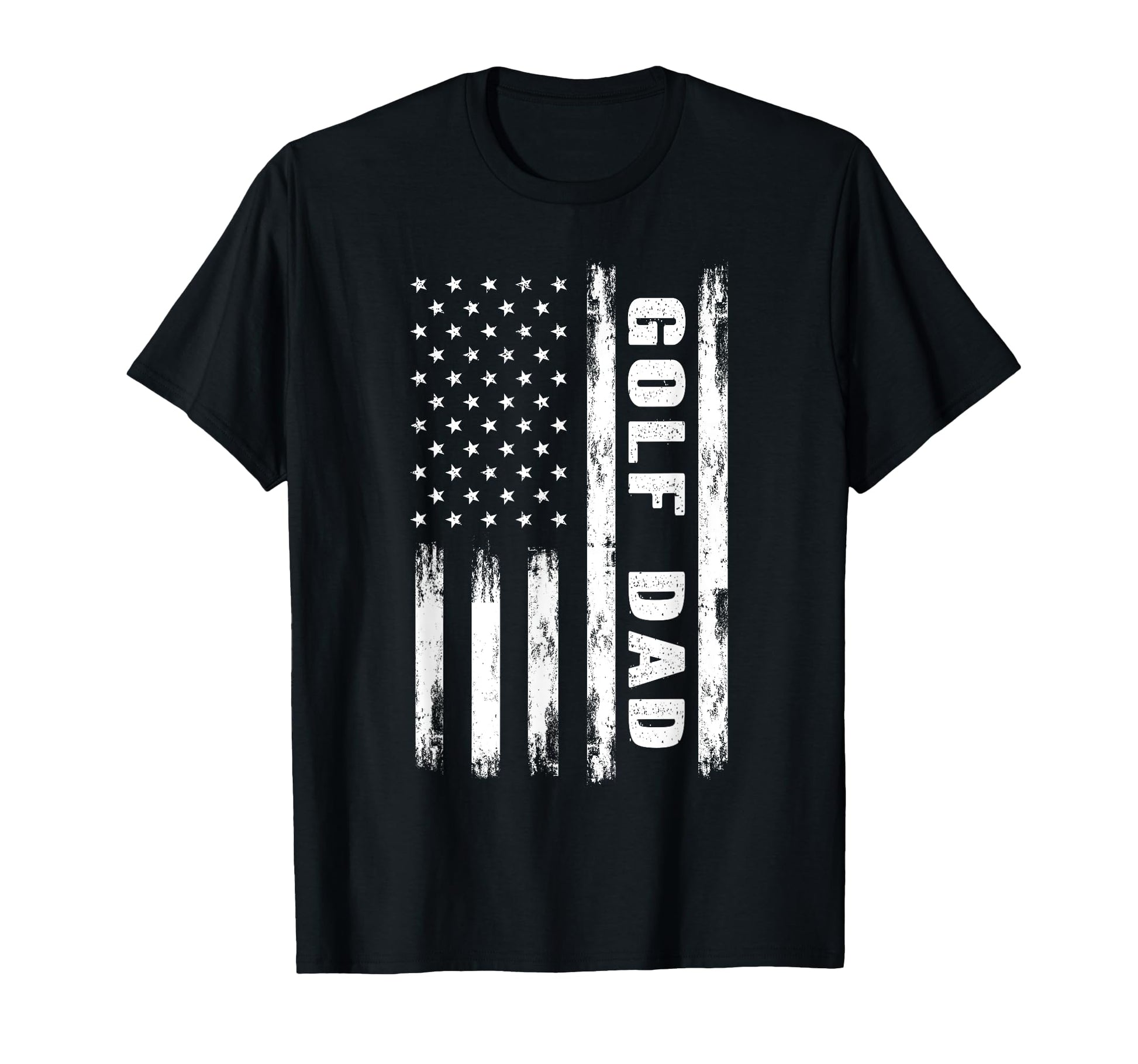 Golf Dad American Flag Grunge T-Shirt - Graphic Print Men Women - T-Shirt, Sweatshirt, Hoodie