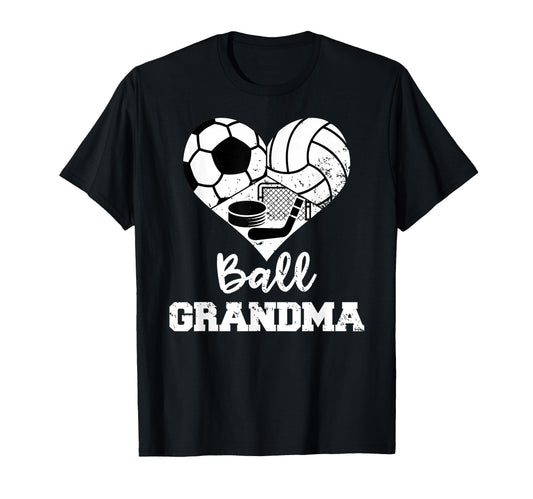 Ball Grandma Heart Funny Soccer T-Shirt - Trendy Graphic Men Women - T-Shirt, Sweatshirt, Hoodie