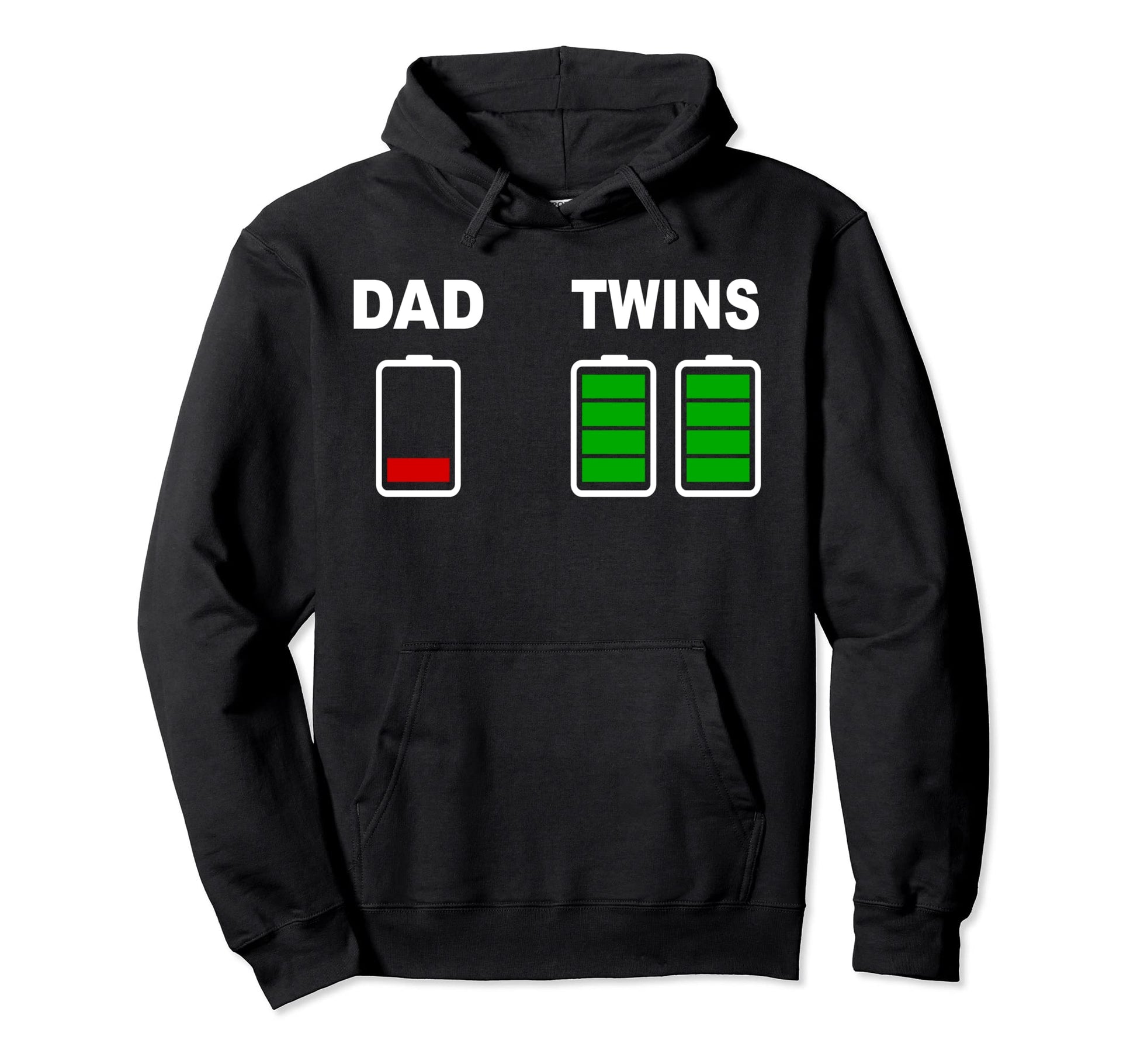 Dad Low Battery Twins Full Charge Dad Hoodie - Novelty Apparel Men Women - T-Shirt, Sweatshirt, Hoodie