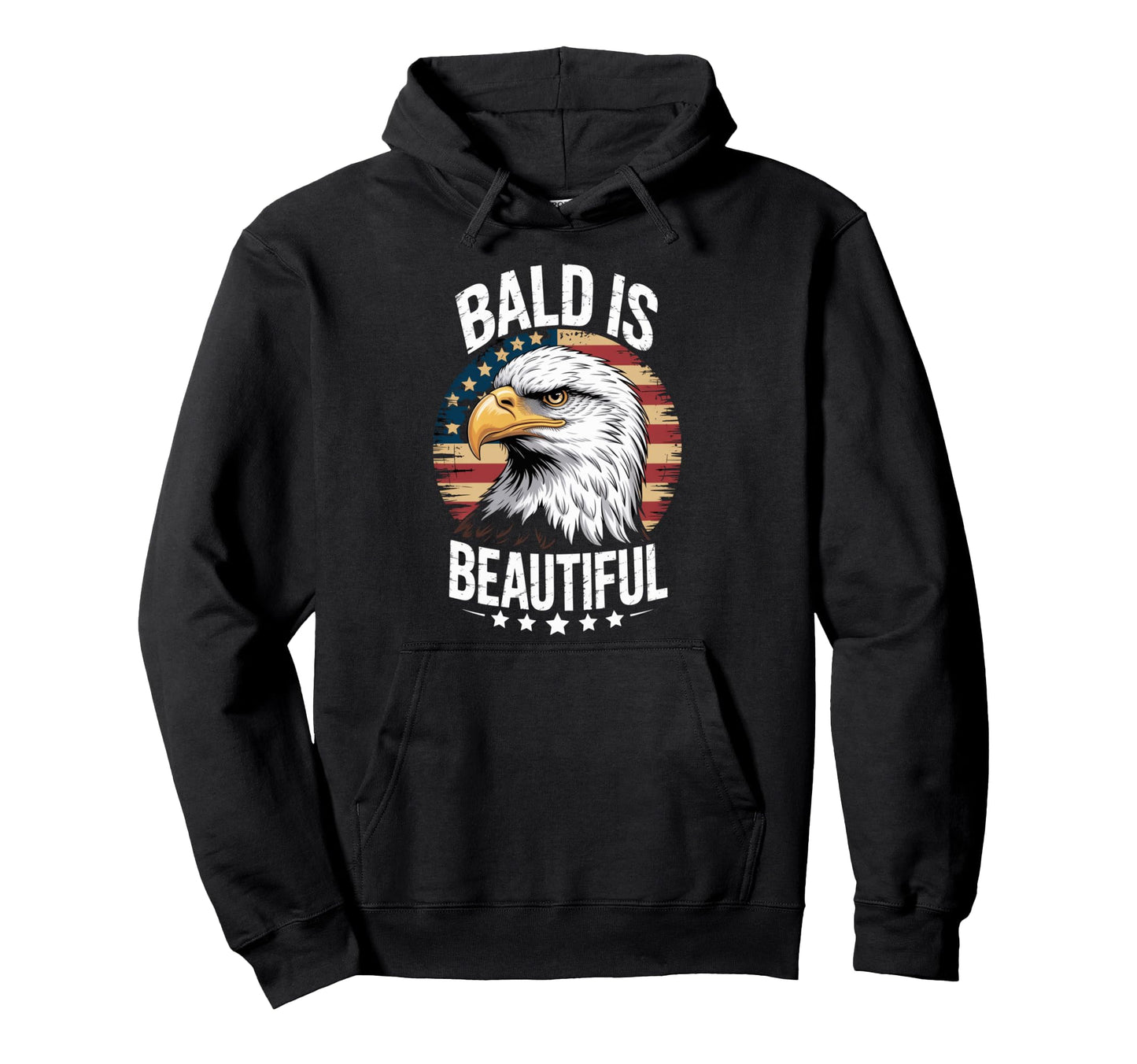 Funny 4Th July Bald Is Beautiful Patriotic Hoodie - Graphic Print Unisex - T-Shirt, Sweatshirt, Hoodie
