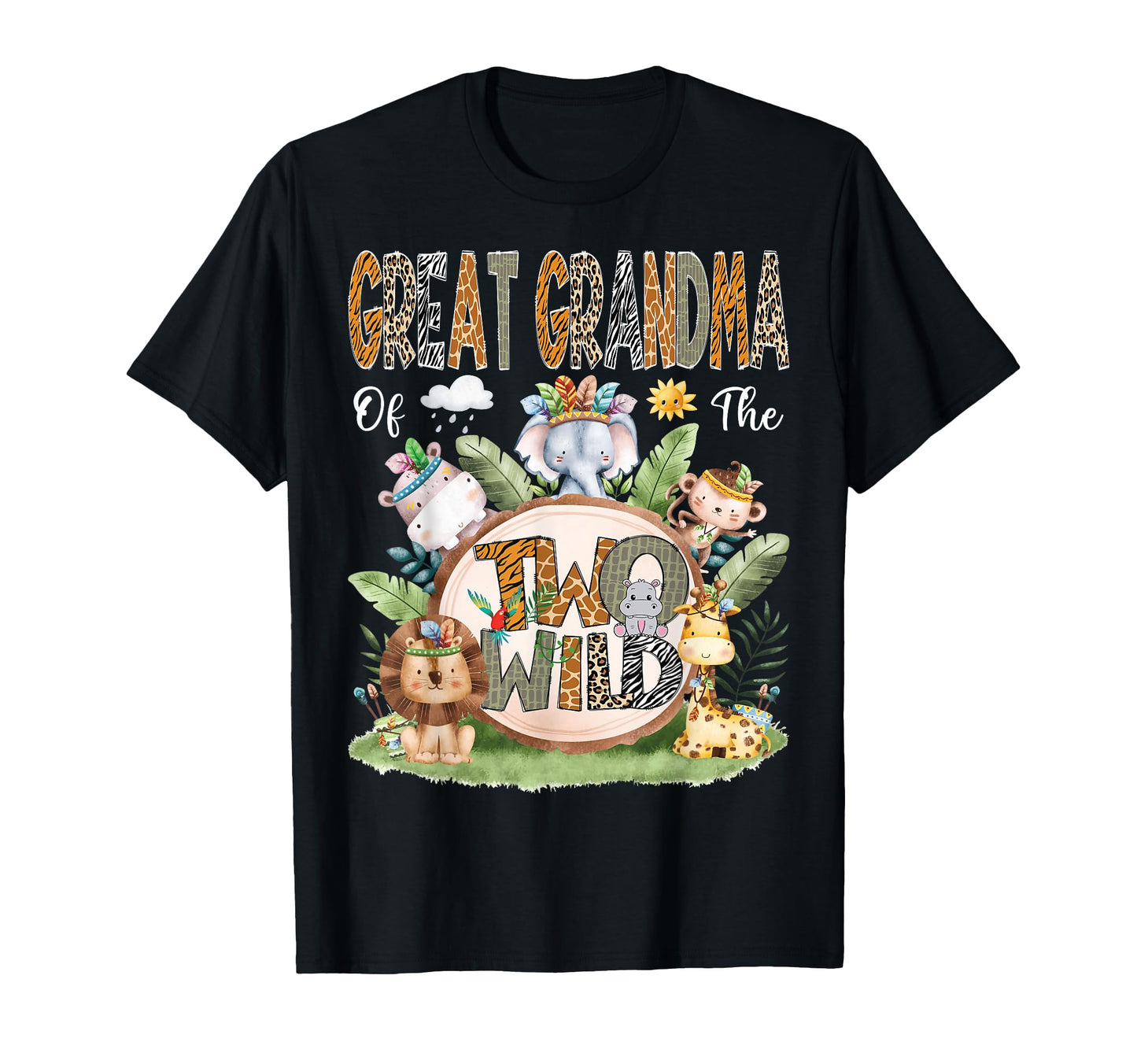 Great Grandma Two Wild 2Nd Birthday T-Shirt - Minimalist Print for Adults - T-Shirt, Sweatshirt, Hoodie