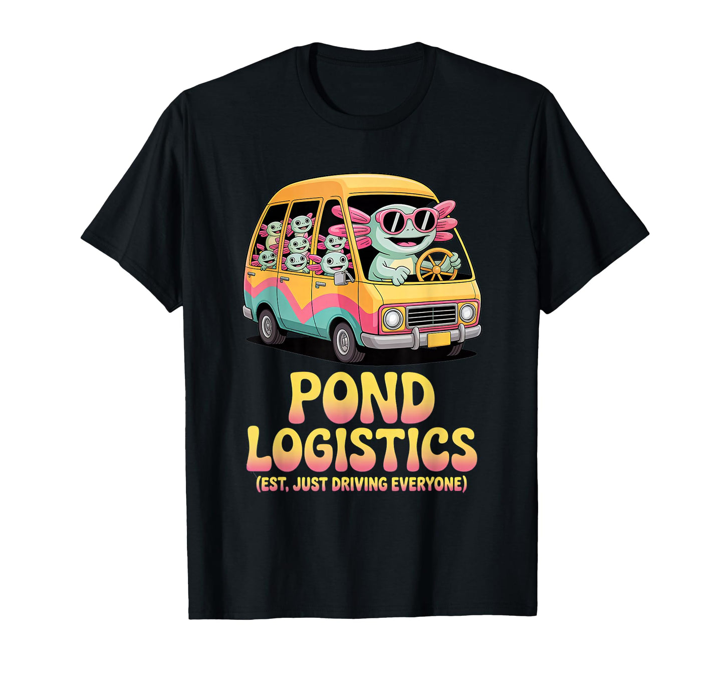 Pond Logistics Axolotl Soccer Carpool T-Shirt - Minimalist Print Men Women - T-Shirt, Sweatshirt, Hoodie