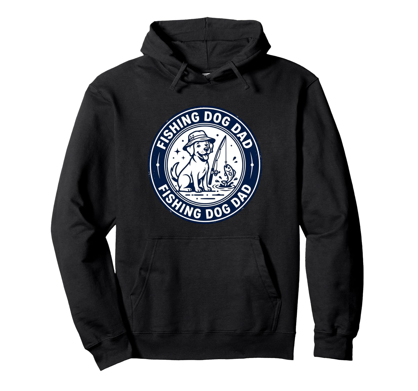 Dog Dad Fishing Adventure Hoodie - Unique Graphic Unisex - T-Shirt, Sweatshirt, Hoodie