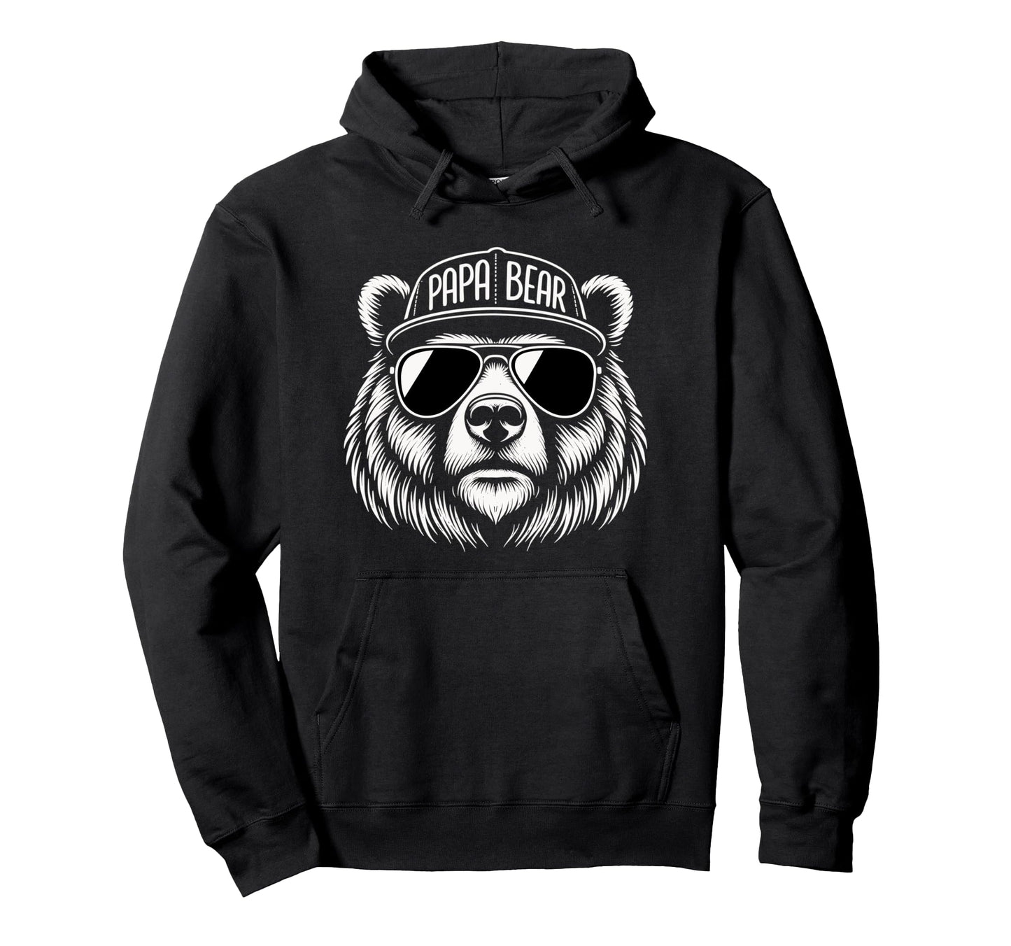 Papa Bear Bear Sunglasses Dad Hoodie - Casual Everyday Wear Men Women - T-Shirt, Sweatshirt, Hoodie