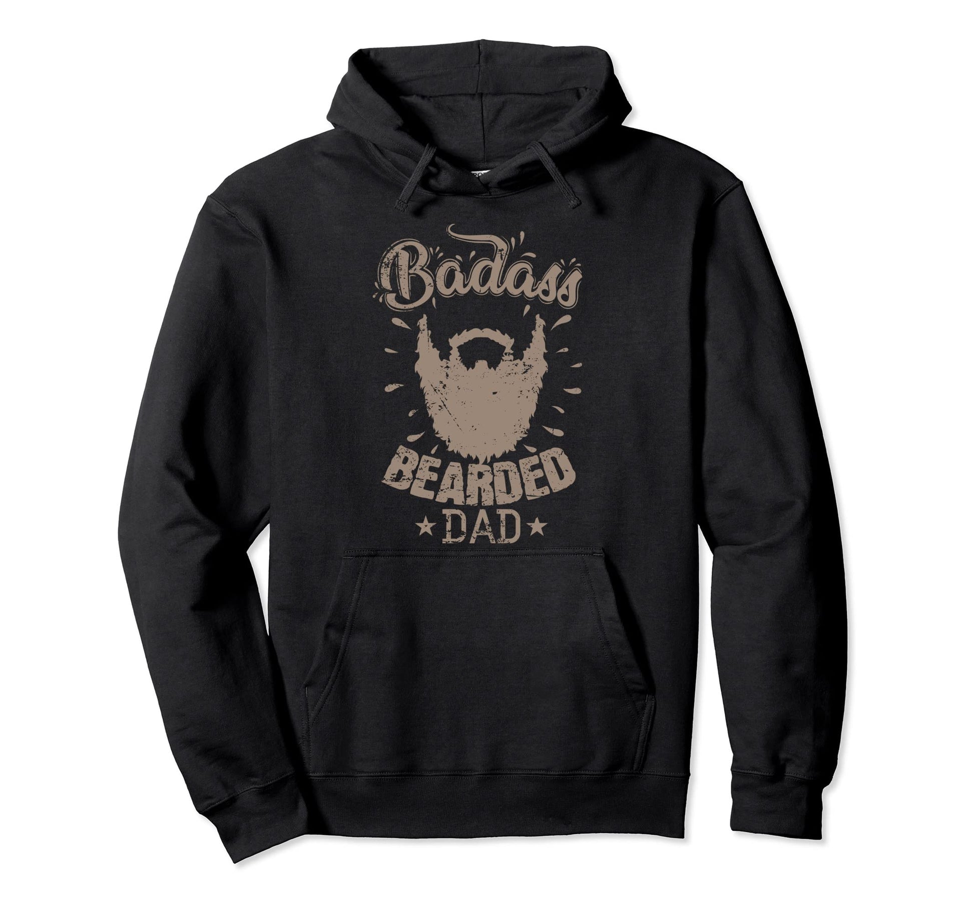 Badass Bearded Dad Beard Carrier Hoodie - Custom Art Print Men Women - T-Shirt, Sweatshirt, Hoodie