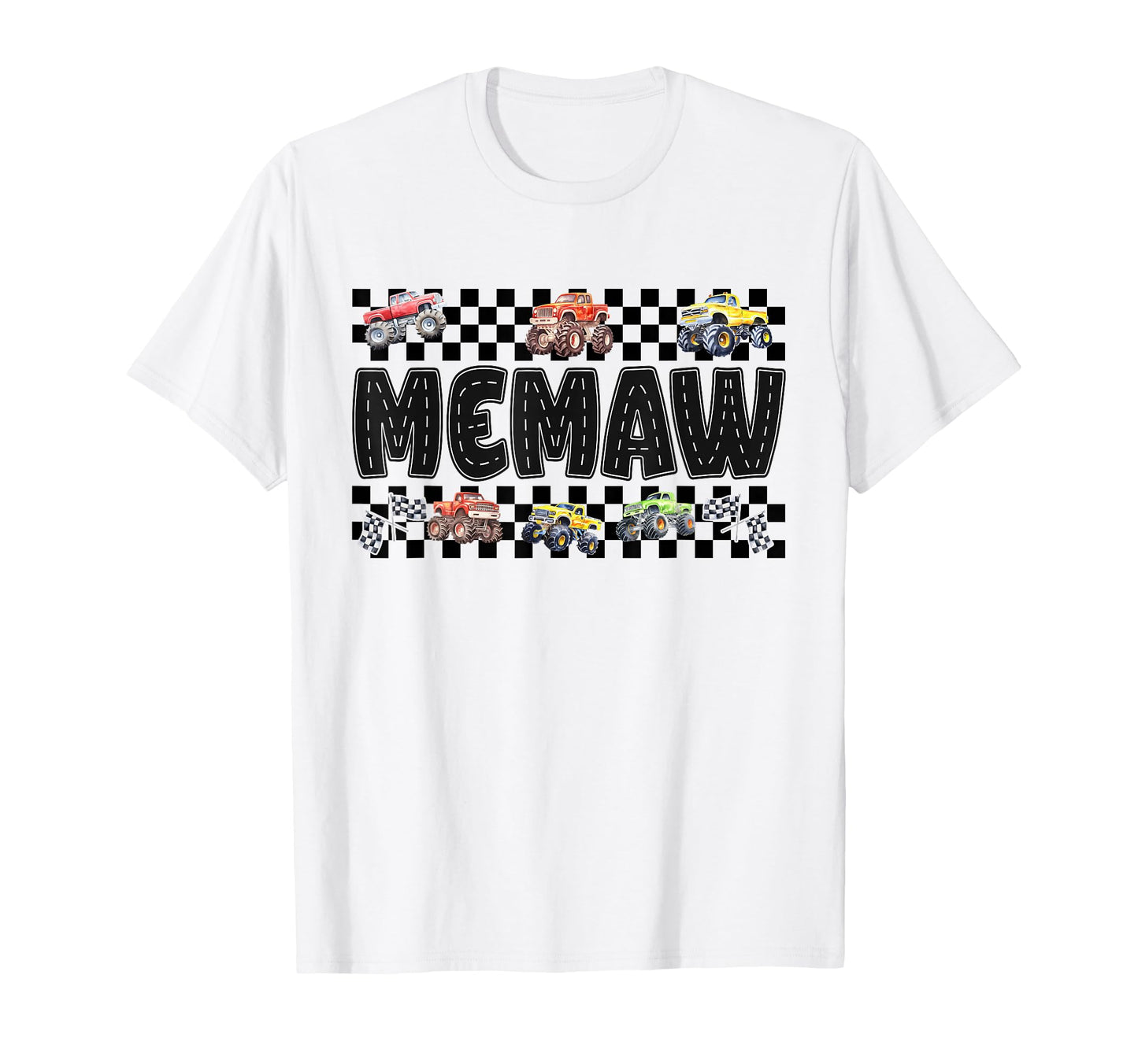 Memaw Monster Truck Family Crew Birthday T-Shirt - Minimalist Print Unisex - T-Shirt, Sweatshirt, Hoodie