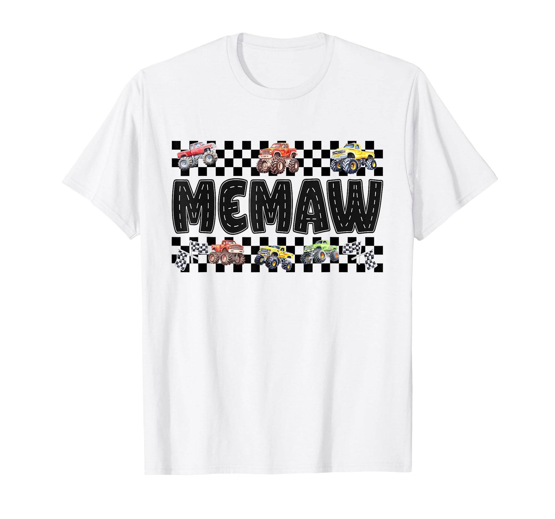 Memaw Monster Truck Family Crew Birthday T-Shirt - Minimalist Print Unisex - T-Shirt, Sweatshirt, Hoodie