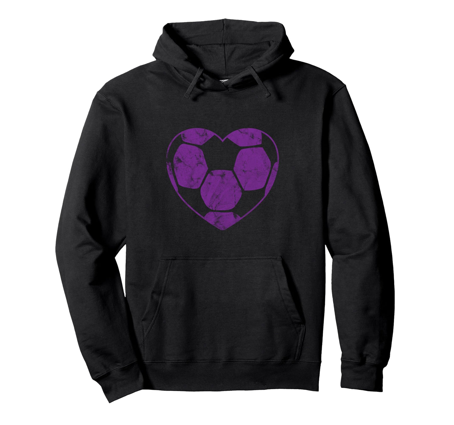 Purple Soccer Ball Mom Fan Simple Heart Hoodie - Trendy Graphic for Adults - T-Shirt, Sweatshirt, Hoodie