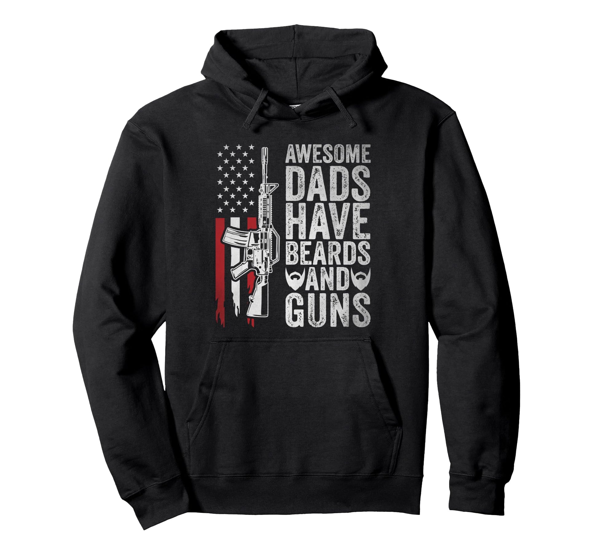 Awesome Dads Have Beards And Guns Usa Hoodie - Streetwear Style Men Women - T-Shirt, Sweatshirt, Hoodie