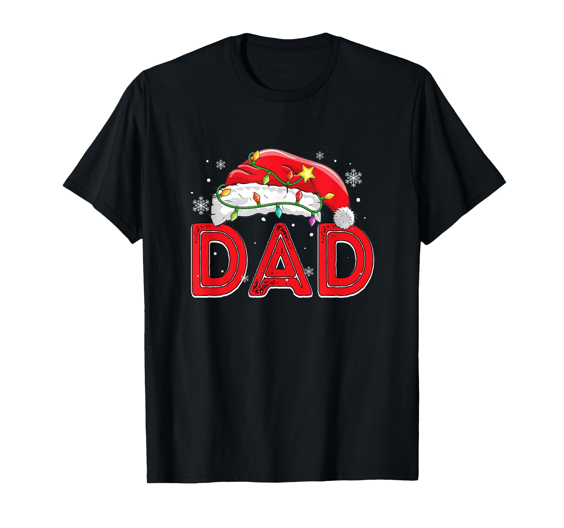 Dad Santa Hat Floral Matching Family T-Shirt - Trendy Graphic for Adults - T-Shirt, Sweatshirt, Hoodie