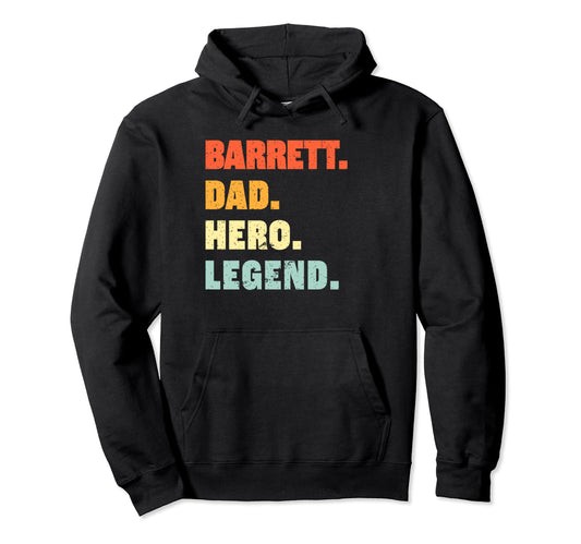 Barrett Dad Hero Legend Personalized Hoodie - Minimalist Print Men Women - T-Shirt, Sweatshirt, Hoodie
