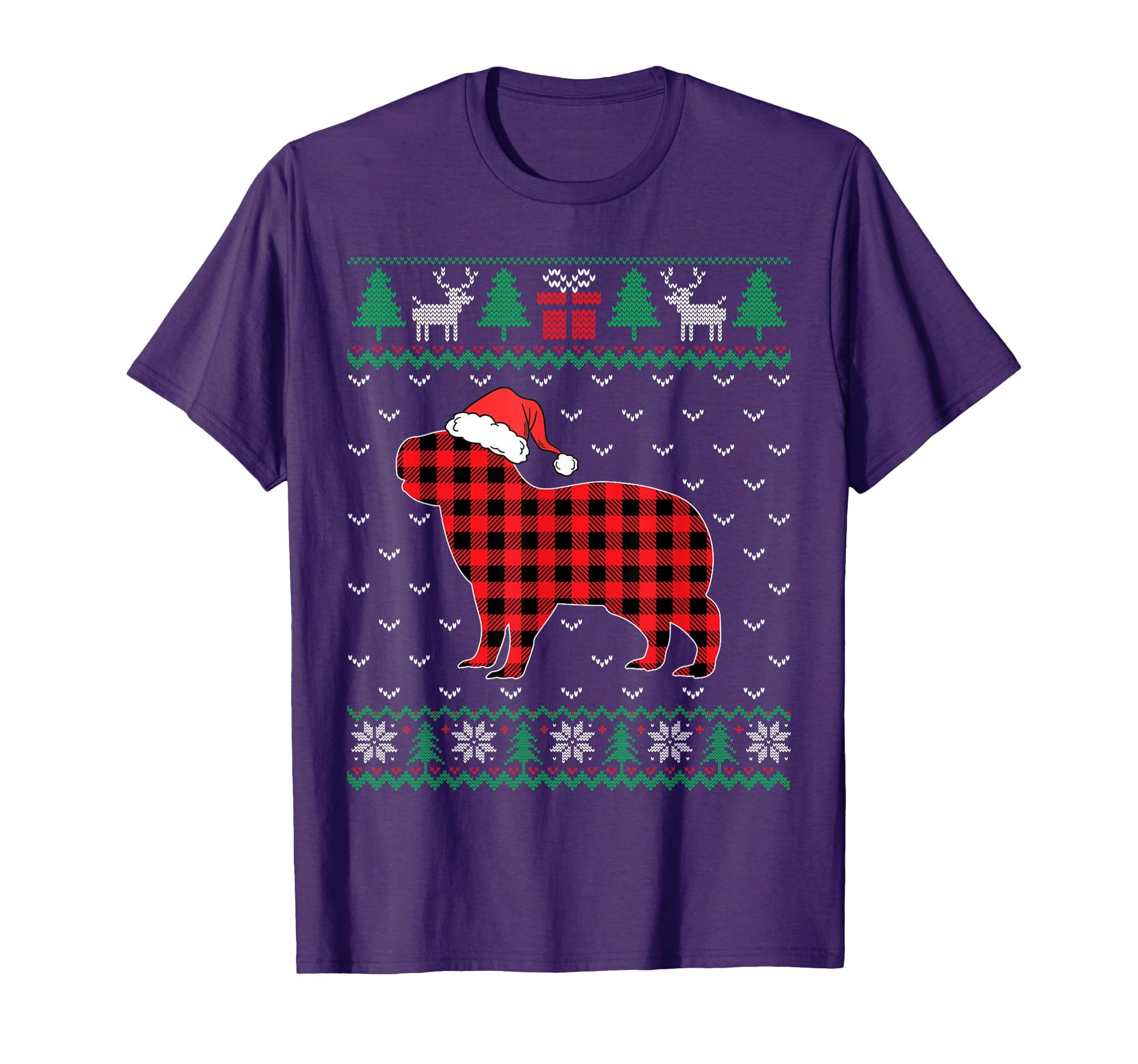 Capybara Red Plaid Ugly Matching Pajamas T-Shirt - Novelty Apparel Unisex - T-Shirt, Sweatshirt, Hoodie