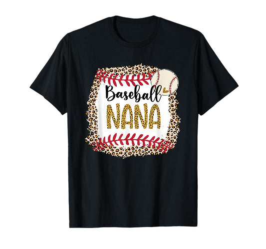 Baseball Nana Leopard Baseball Nana T-Shirt - Novelty Apparel for Adults - T-Shirt, Sweatshirt, Hoodie
