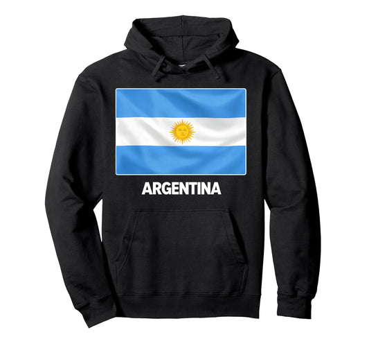 Argentina Flag Sun May Soccer Supporters Hoodie - Trendy Graphic Unisex - T-Shirt, Sweatshirt, Hoodie