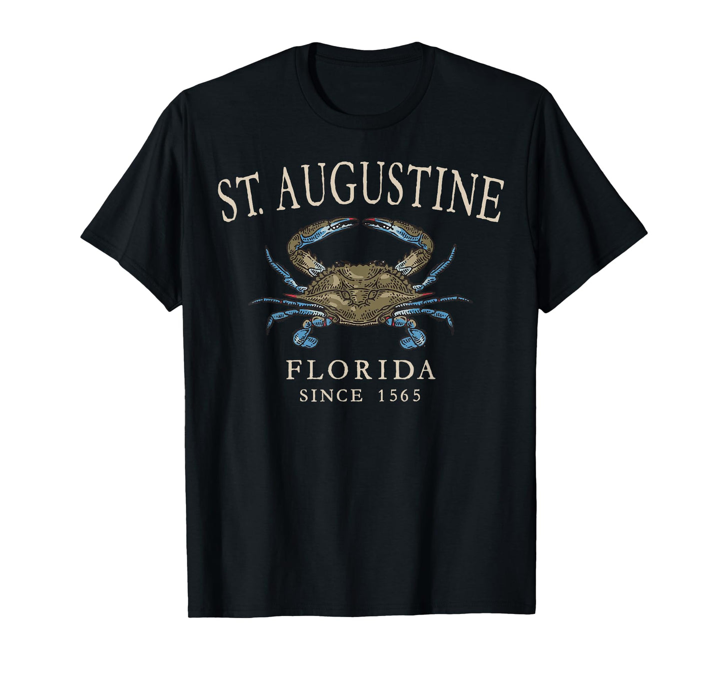 St Augustine Florida Blue Crab T-Shirt - Fun Novelty Design for Adults - T-Shirt, Sweatshirt, Hoodie