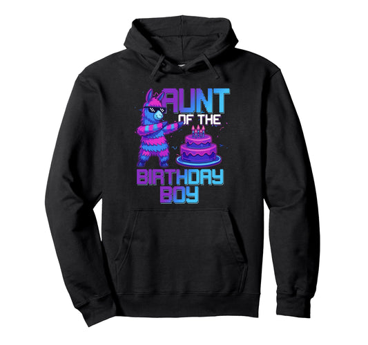 Aunt Birthday Llama Pinata Party Hoodie - Casual Everyday Wear Men Women - T-Shirt, Sweatshirt, Hoodie