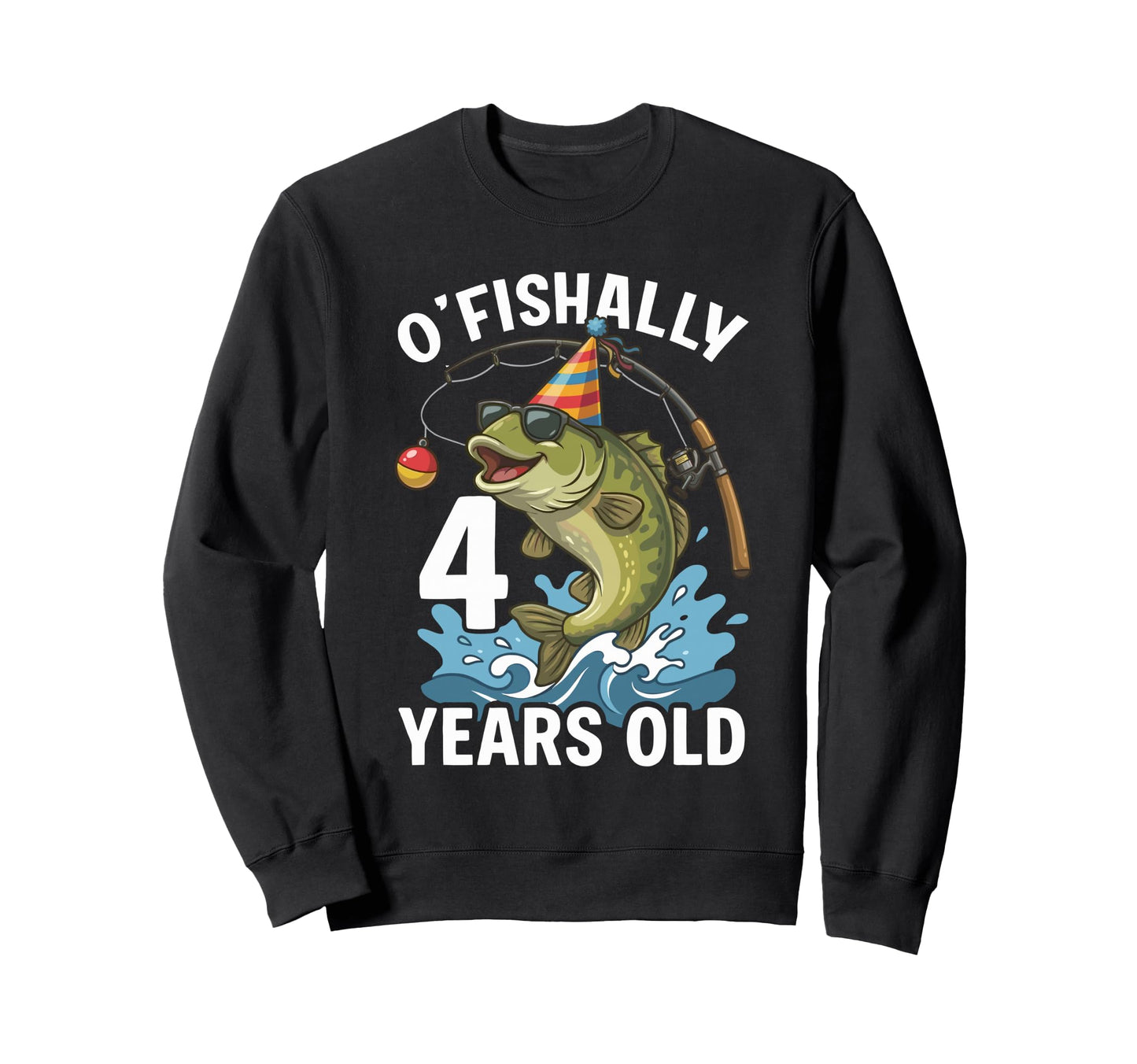 Ofishally 4 Years Old Fishing Sweatshirt - Aesthetic Graphic Men Women - T-Shirt, Sweatshirt, Hoodie