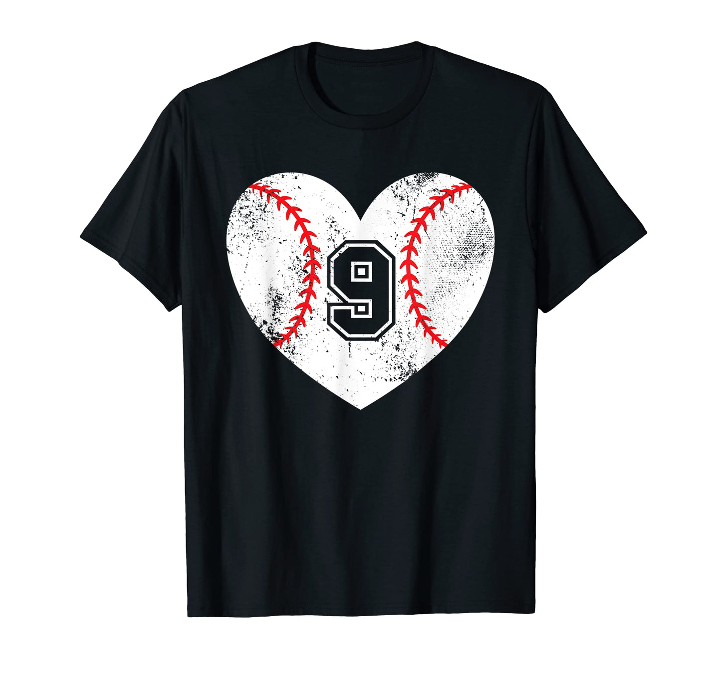 Baseball Heart Player 9 Baseball T-Shirt - Casual Everyday Wear Men Women - T-Shirt, Sweatshirt, Hoodie