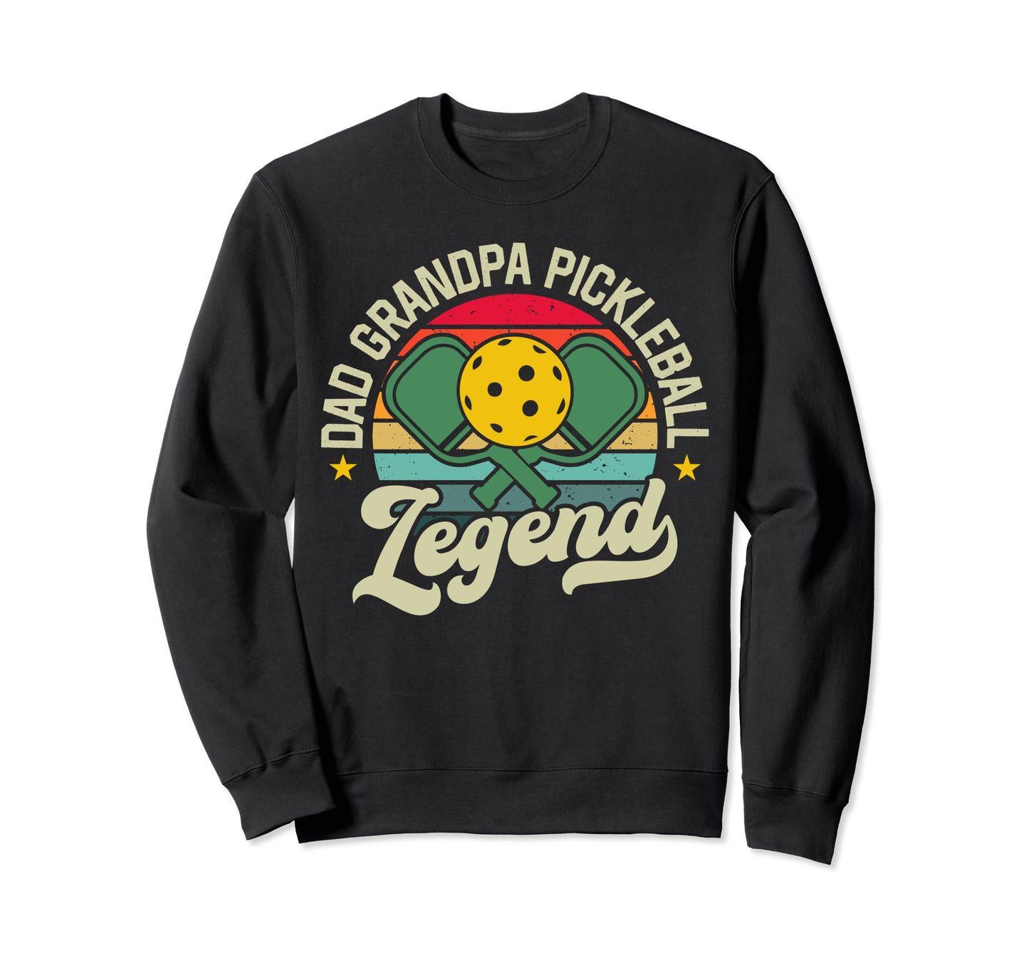 Dad Grandpa Pickleball Legend Sweatshirt - Custom Art Print for Adults - T-Shirt, Sweatshirt, Hoodie