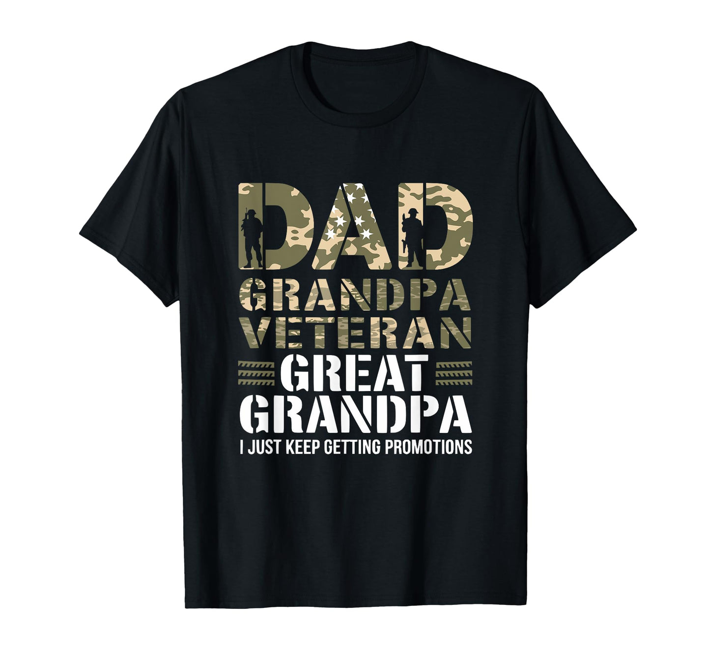 Dad Grandpa Veteran Great Grandpa T-Shirt - Fun Novelty Design for Adults - T-Shirt, Sweatshirt, Hoodie